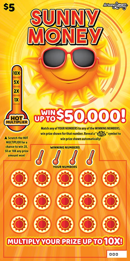 Sunny Money scratch-off ticket