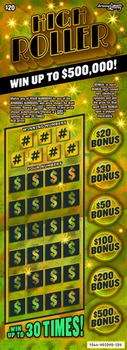 High Roller scratch-off ticket