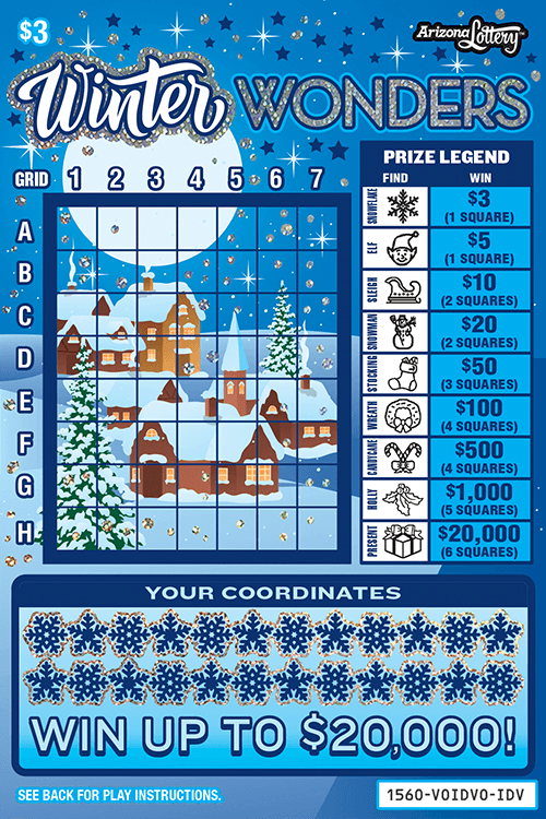 Winter Wonders scratch-off ticket