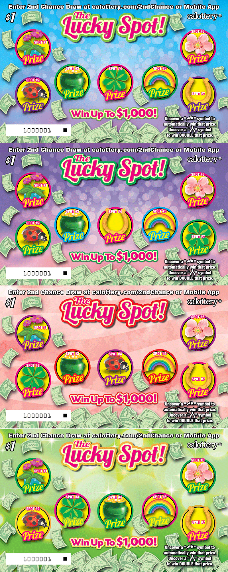 The Lucky Spot! scratch-off ticket