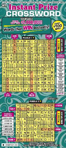 Instant Prize Crossword scratch-off ticket