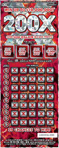 200X scratch-off ticket