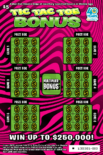 Tic Tac Toe Bonus scratch-off ticket