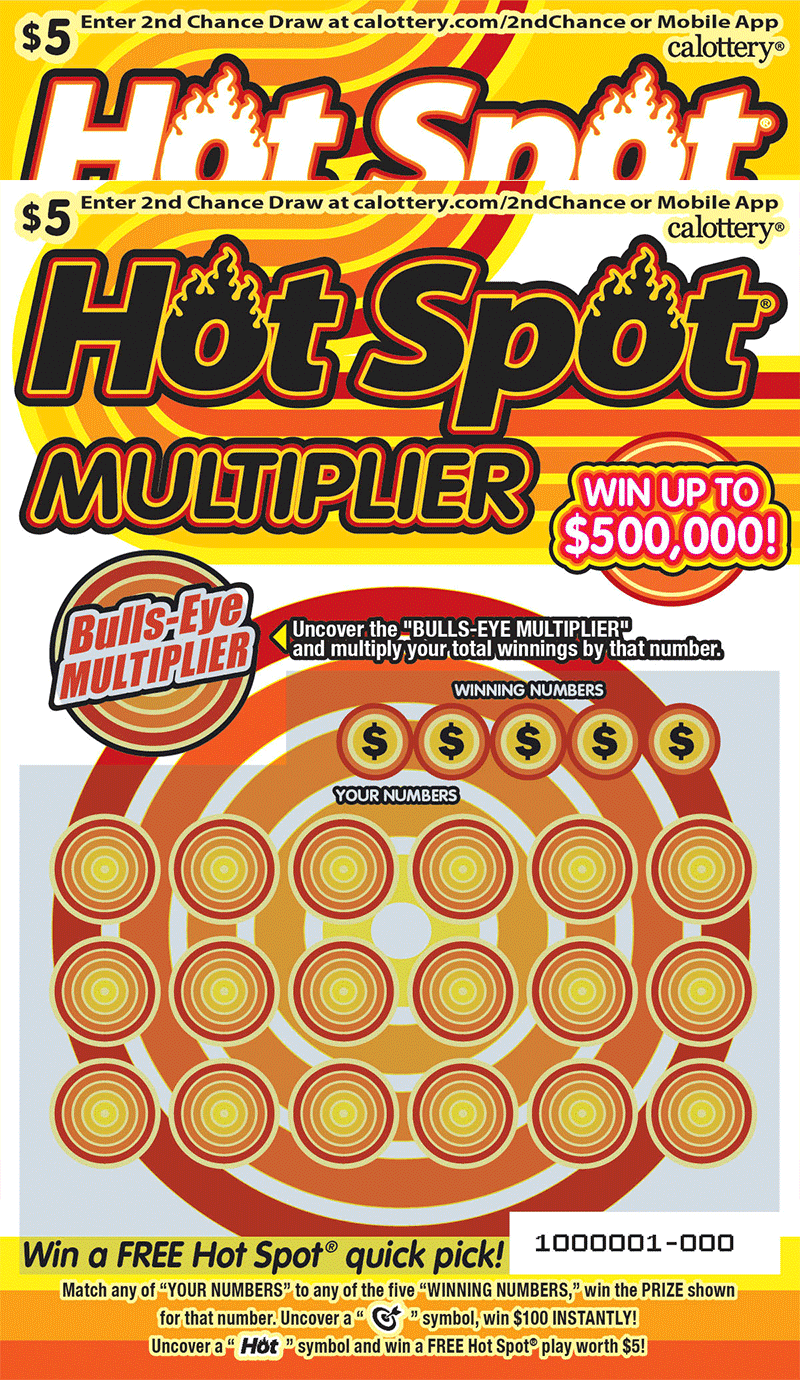 Hot Spot Multiplier scratch-off ticket