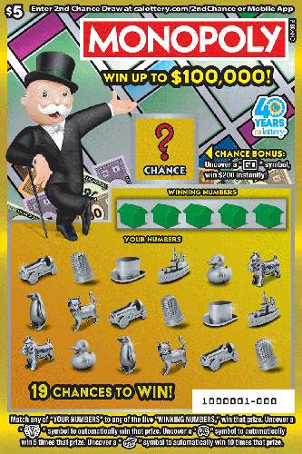 MONOPOLY scratch-off ticket