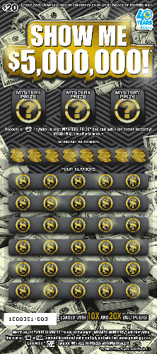 Show Me $5,000,000! scratch-off ticket