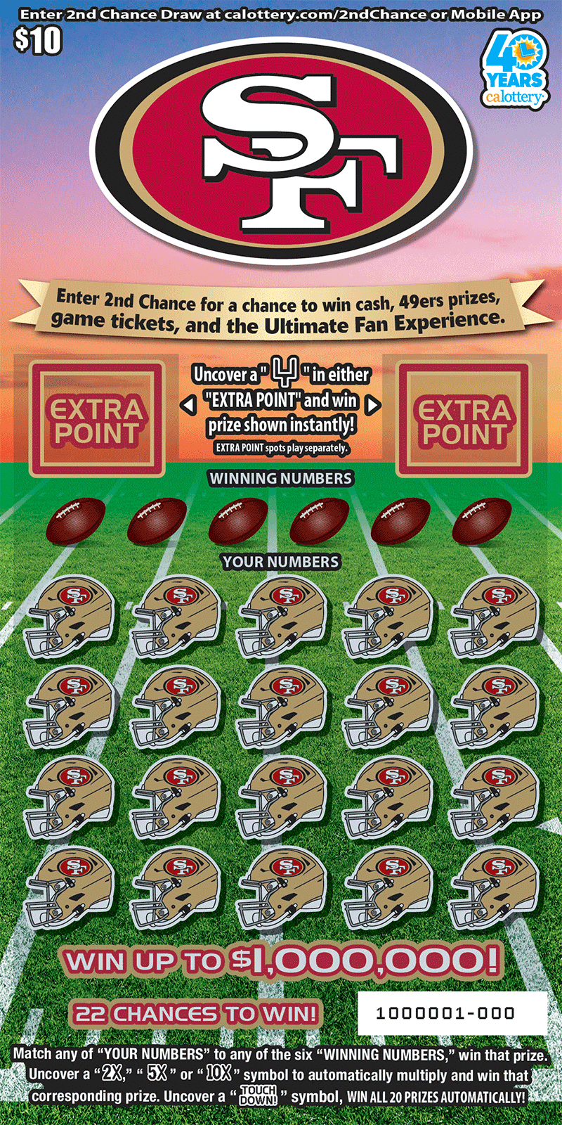 San Francisco 49ers scratch-off ticket