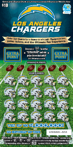Los Angeles Chargers scratch-off ticket