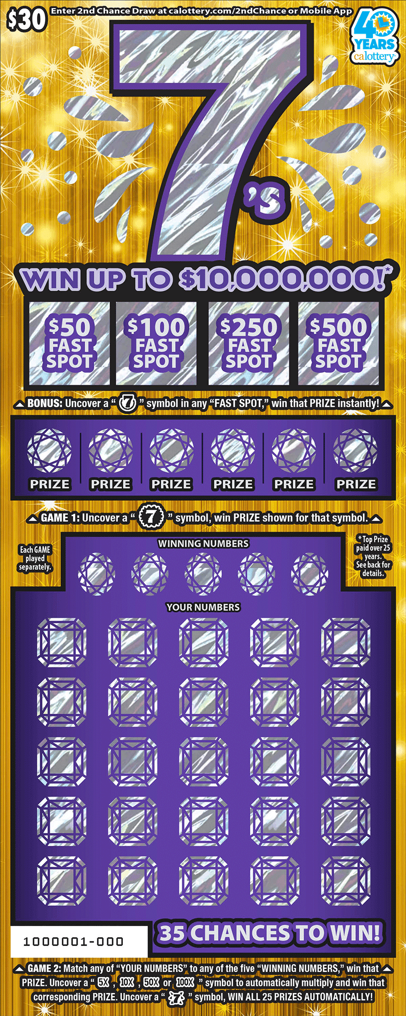 7's scratch-off ticket