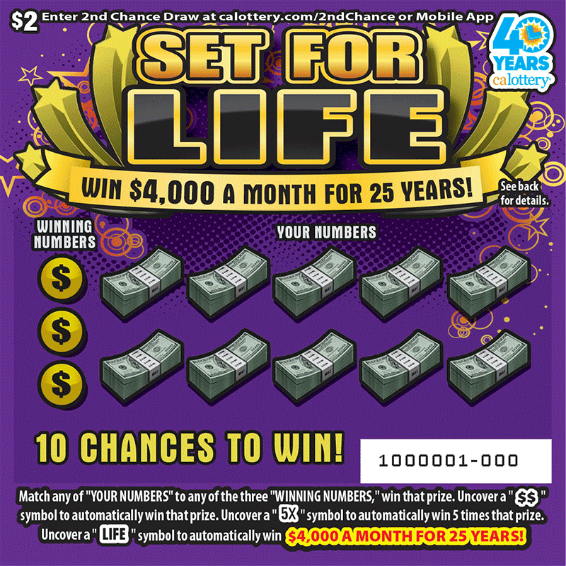 Set for Life scratch-off ticket