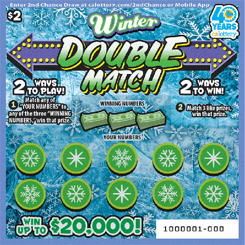 Winter Double Match scratch-off ticket