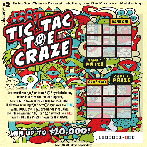 Tic Tac Toe Craze scratch-off ticket