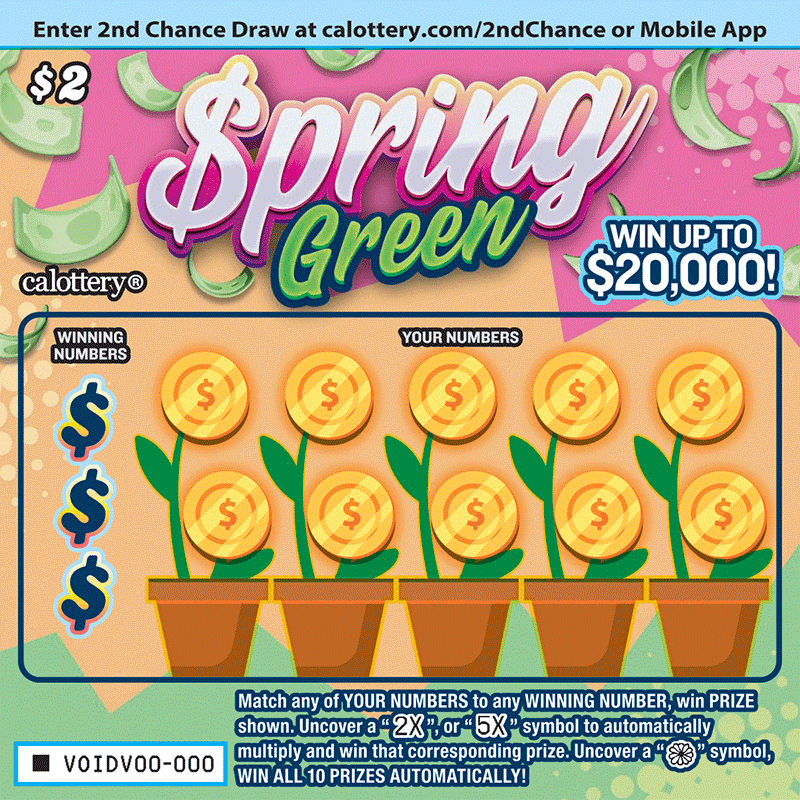 $pring Green scratch-off ticket