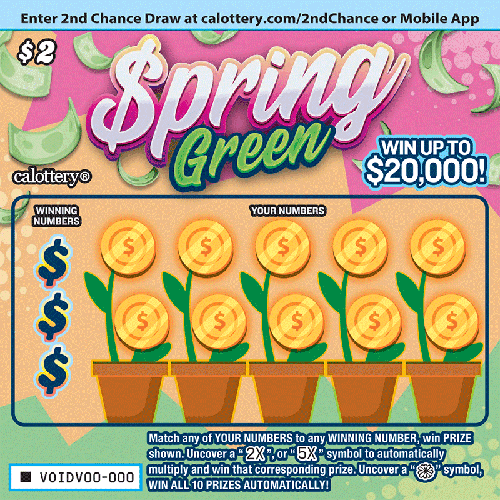 $pring Green scratch-off ticket