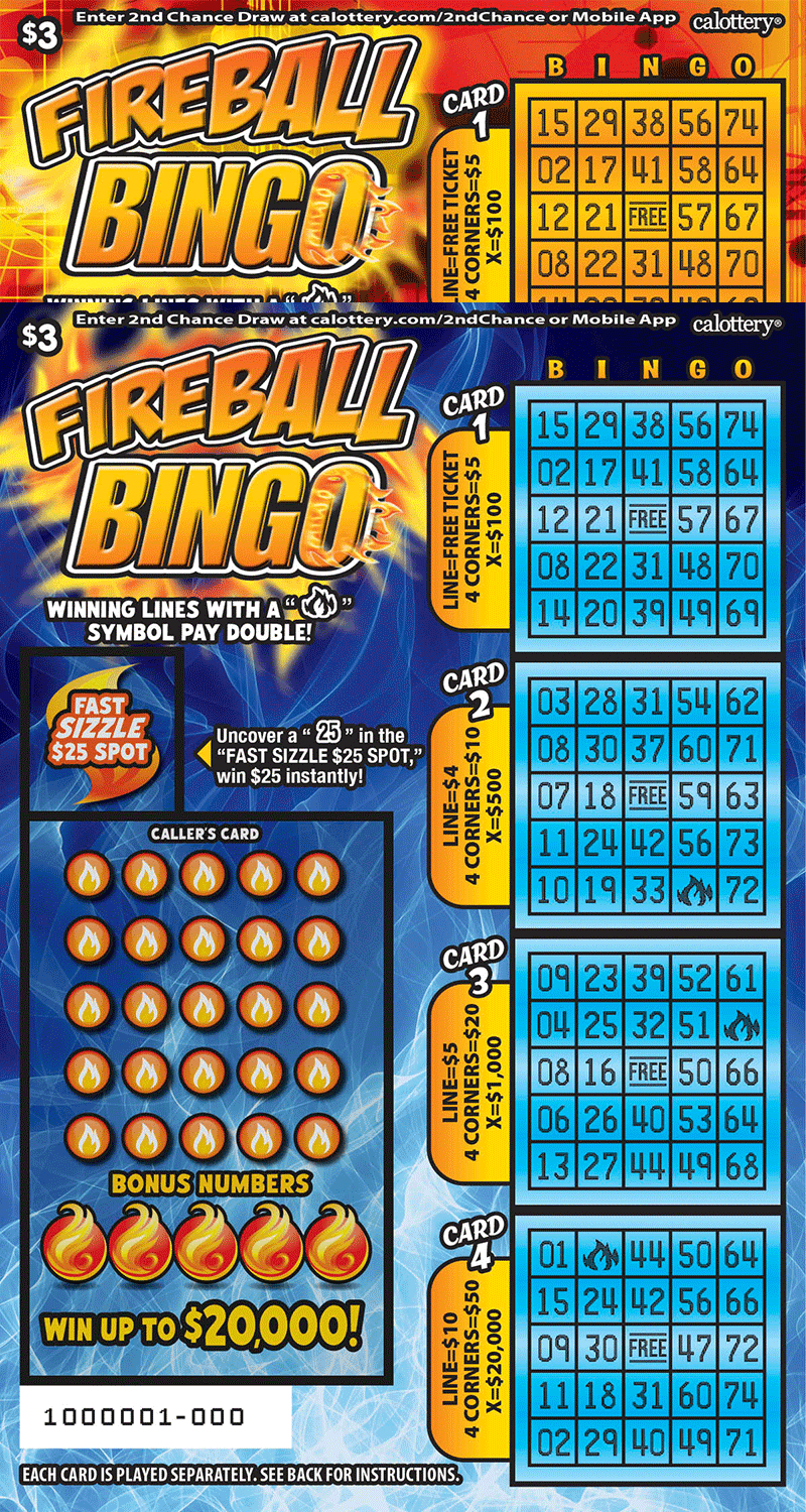 Fireball Bingo scratch-off ticket