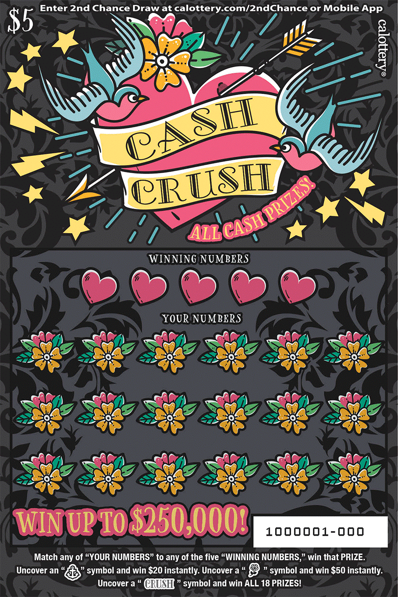 Cash Crush scratch-off ticket