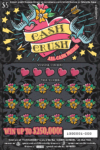 Cash Crush scratch-off ticket