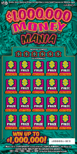 $1,000,000 Money Mania scratch-off ticket