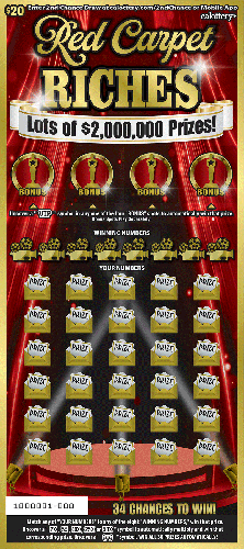 Red Carpet Riches scratch-off ticket