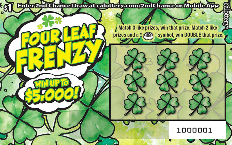 Four Leaf Frenzy scratch-off ticket