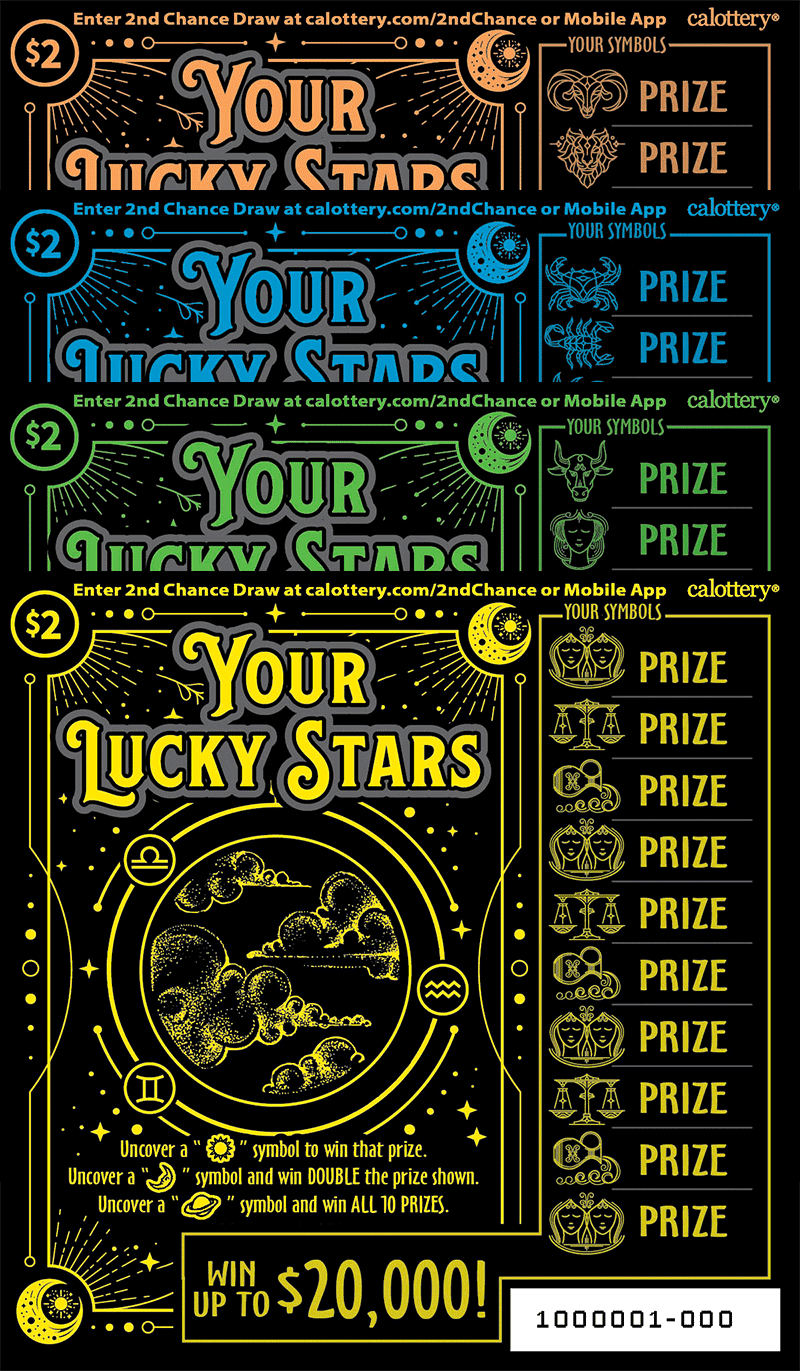 Your Lucky Stars scratch-off ticket