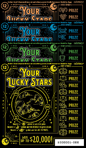 Your Lucky Stars scratch-off ticket