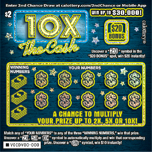 10X The Cash scratch-off ticket
