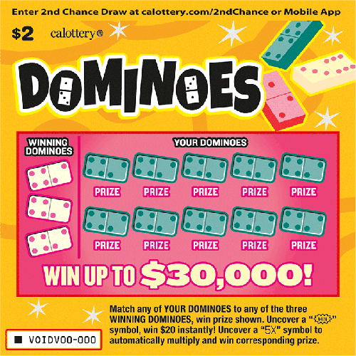 Dominoes scratch-off ticket