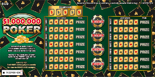 $1,000,000 Poker scratch-off ticket