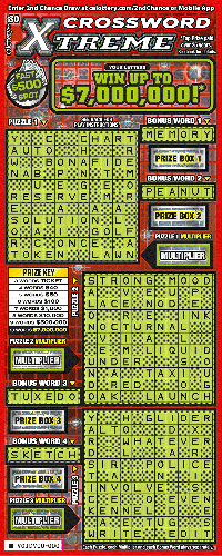 Crossword Xtreme scratch-off ticket