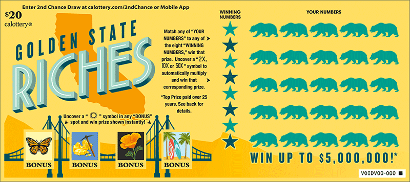 Golden State Riches scratch-off ticket
