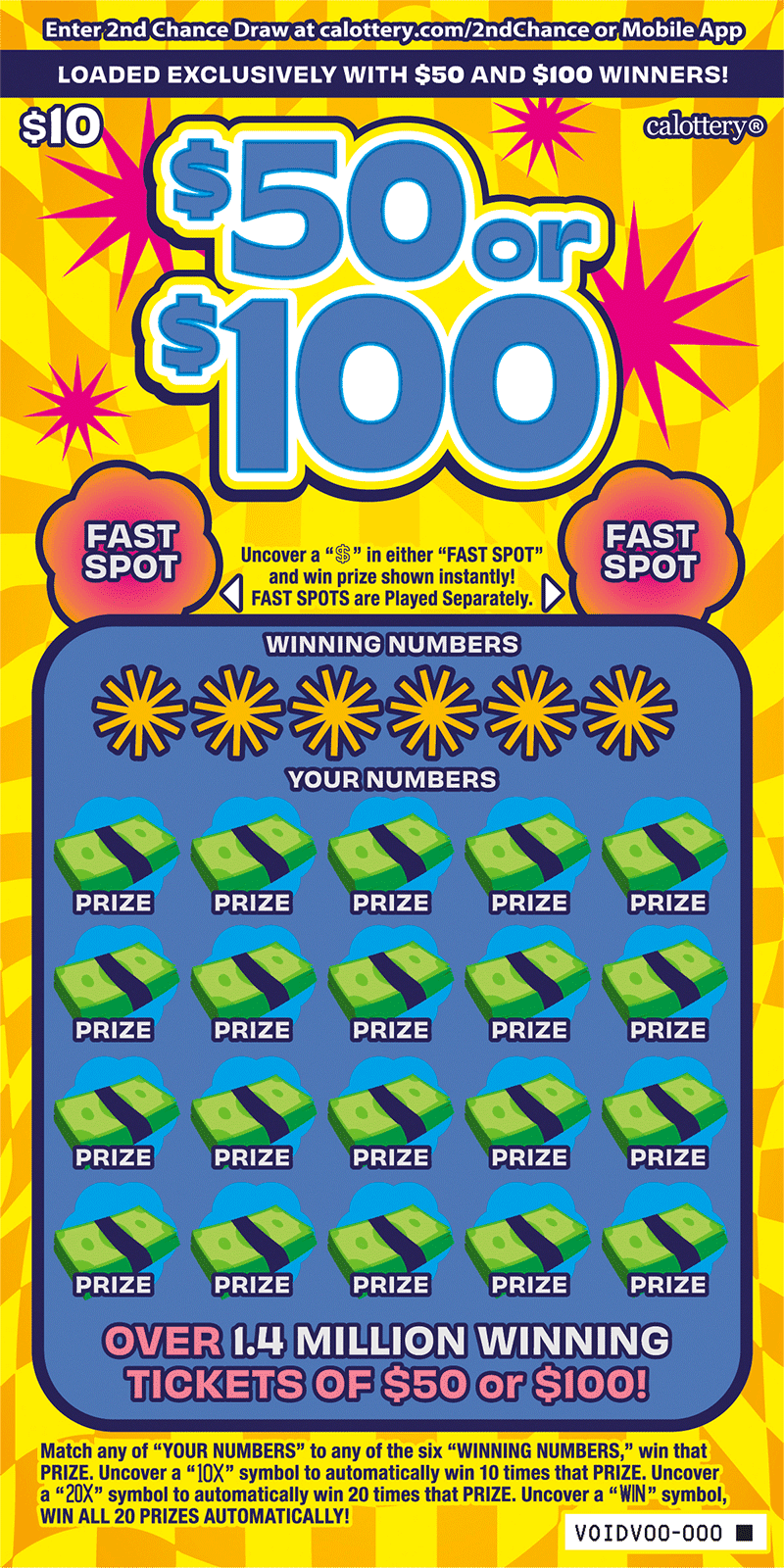 $50 or $100 scratch-off ticket