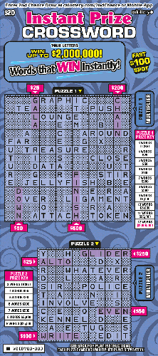 Instant Prize Crossword scratch-off ticket