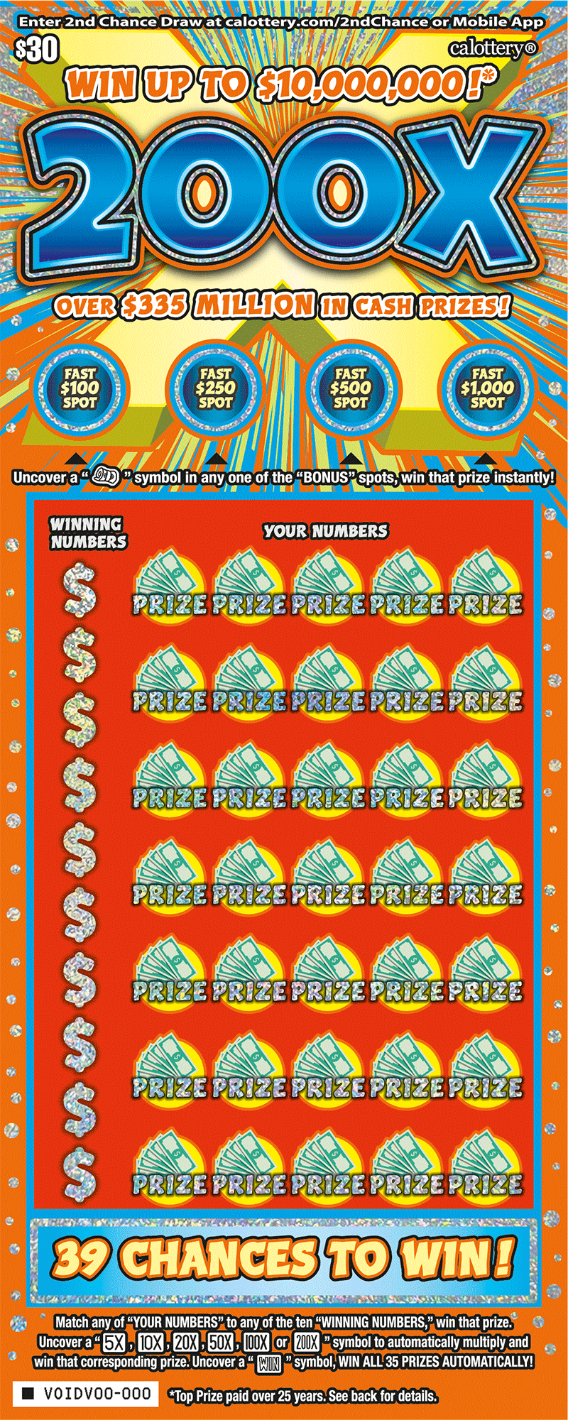 200X scratch-off ticket