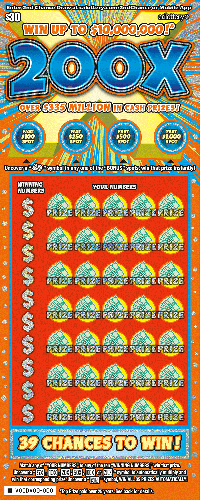 200X scratch-off ticket