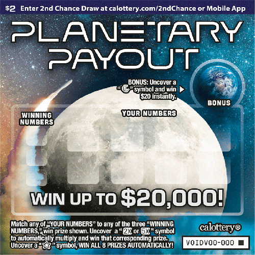 Planetary Payout scratch-off ticket