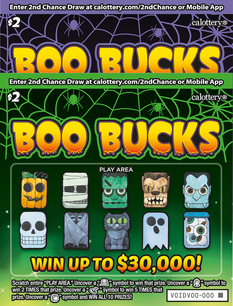 Boo Bucks scratch-off ticket
