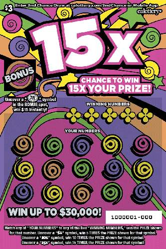 15X scratch-off ticket