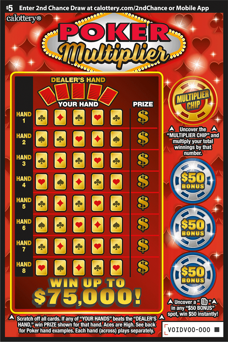 Poker Multiplier scratch-off ticket