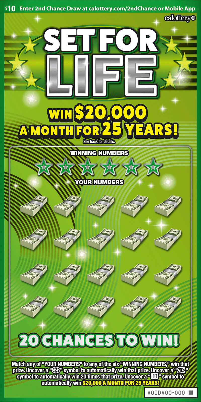 Set For Life scratch-off ticket