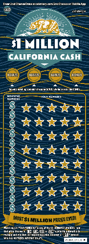 $1 Million California Cash scratch-off ticket