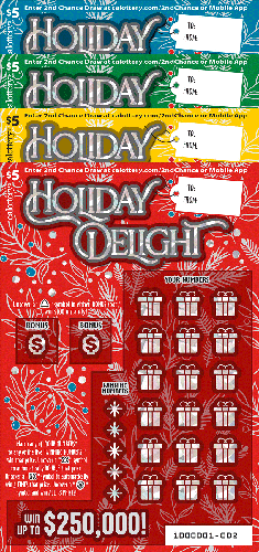Holiday Delight scratch-off ticket