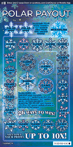 Polar Payout scratch-off ticket