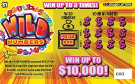 Wild Numbers scratch-off ticket