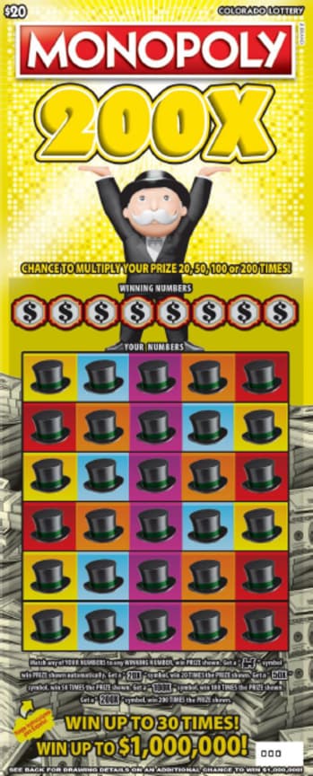 MONOPOLY™ 200X scratch-off ticket