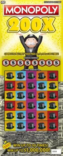 MONOPOLY™ 200X scratch-off ticket