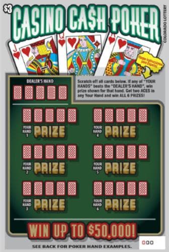 Casino Ca$h Poker scratch-off ticket