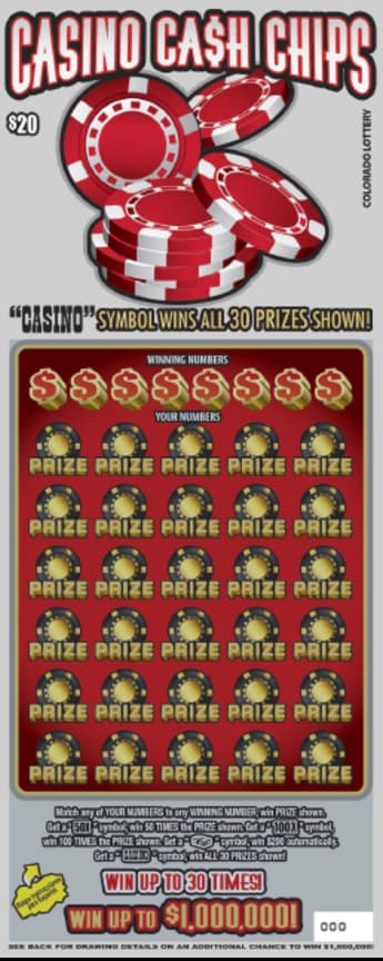 Casino Ca$h Chips scratch-off ticket