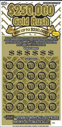 $250,000 Gold Rush scratch-off ticket