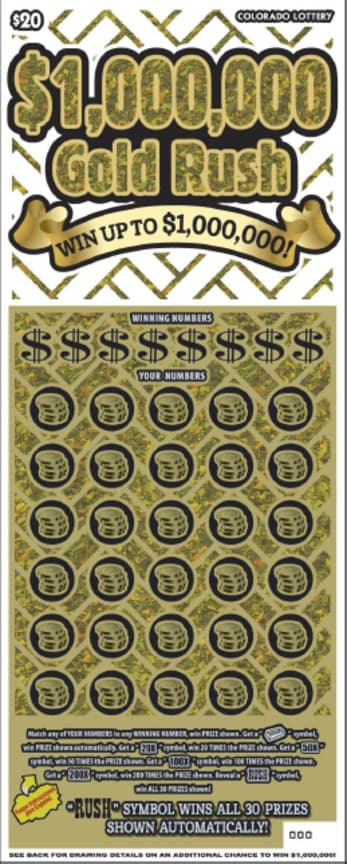 $1,000,000 Gold Rush scratch-off ticket